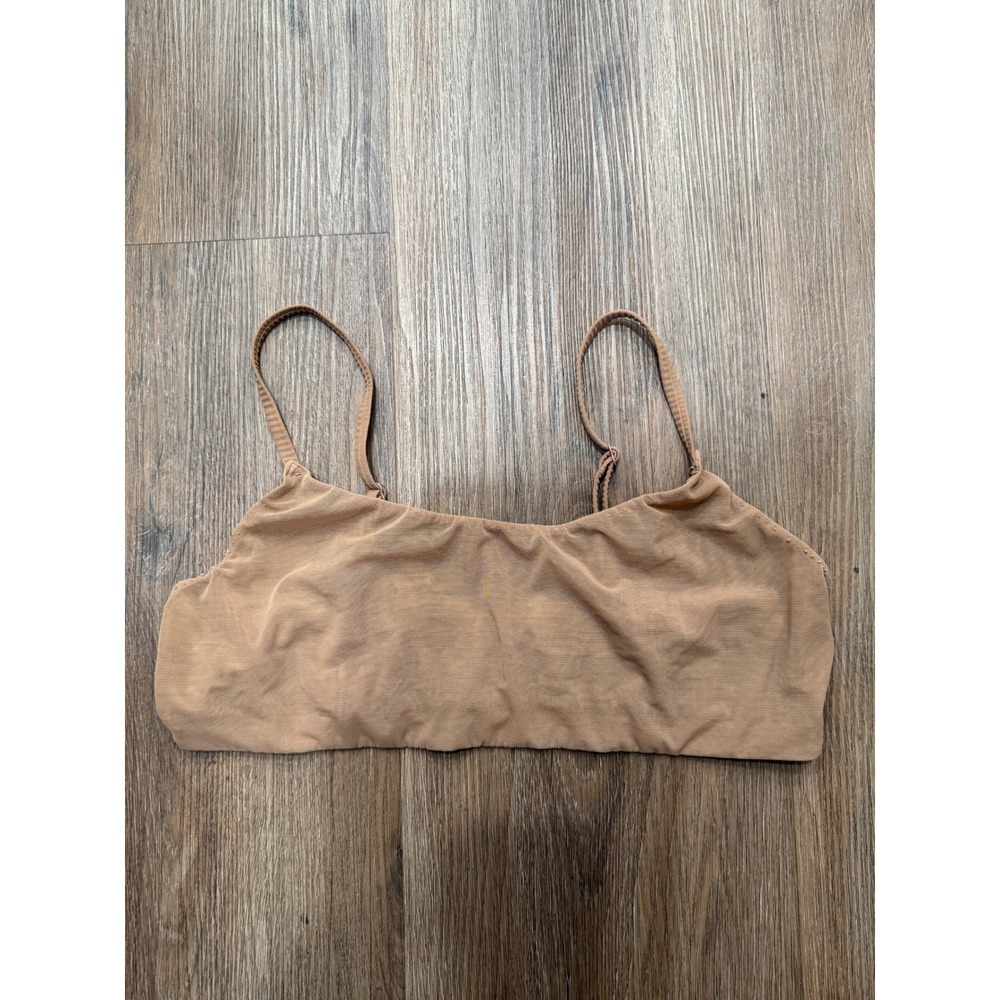 Skims Summer Mesh Bralette Tan Nude Sheer Scoop Neck Adjustable Straps XL - Picture 2 of 6